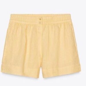 Zara High Waist Cream Shorts